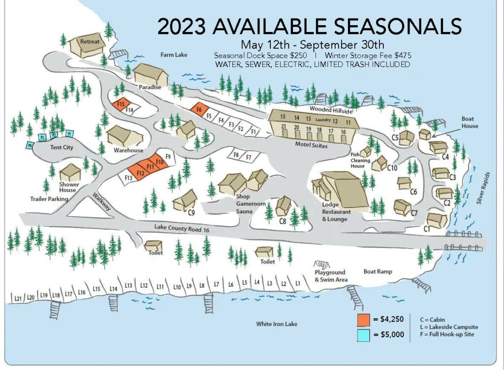 Seasonal RV Site Rentals Silver Rapids Lodge